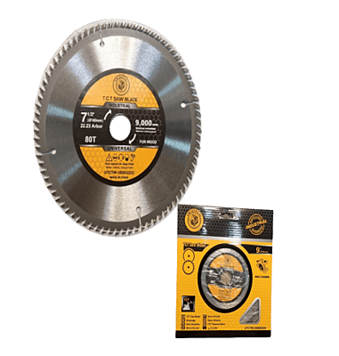 TCT SAW BLADE WOOD(UNIVERSAL) 7.5" (180MM)  X 80 TH BORE DIAMETER 22.23MM MAX RPM: 9000 FOR WOOD"