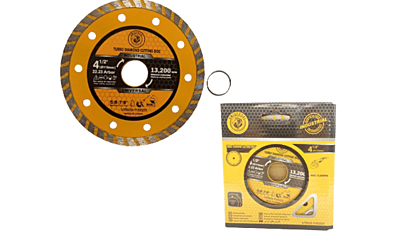 UNIVERSAL TURBO DIAMOND CUTTING DISC (FOR DRY AND WET CUTTING) 4.5" bore diameter 22.23